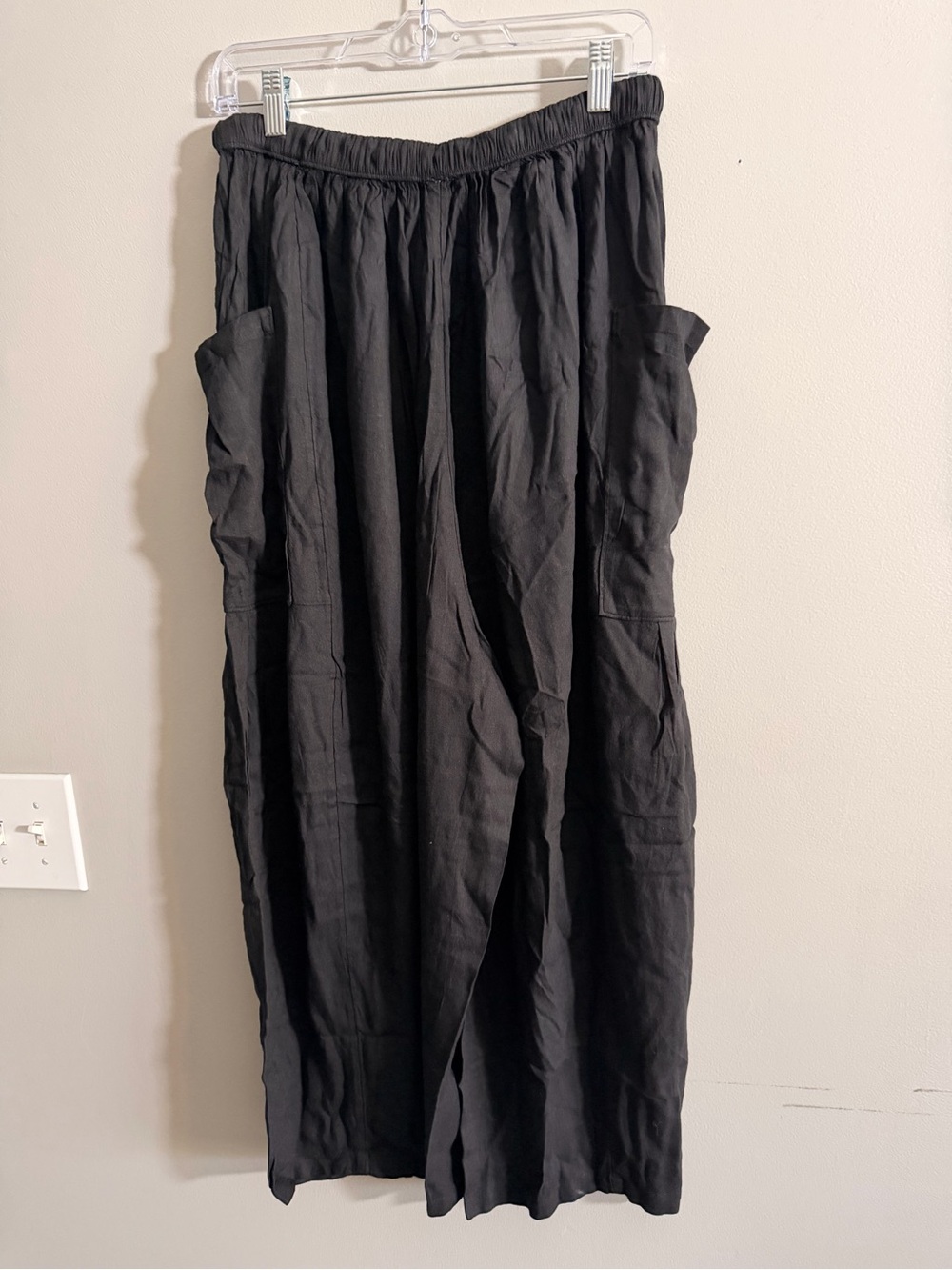 Free People Black Quinn Wide-Leg Drawstring Pants Size M - Picture 6 of 10